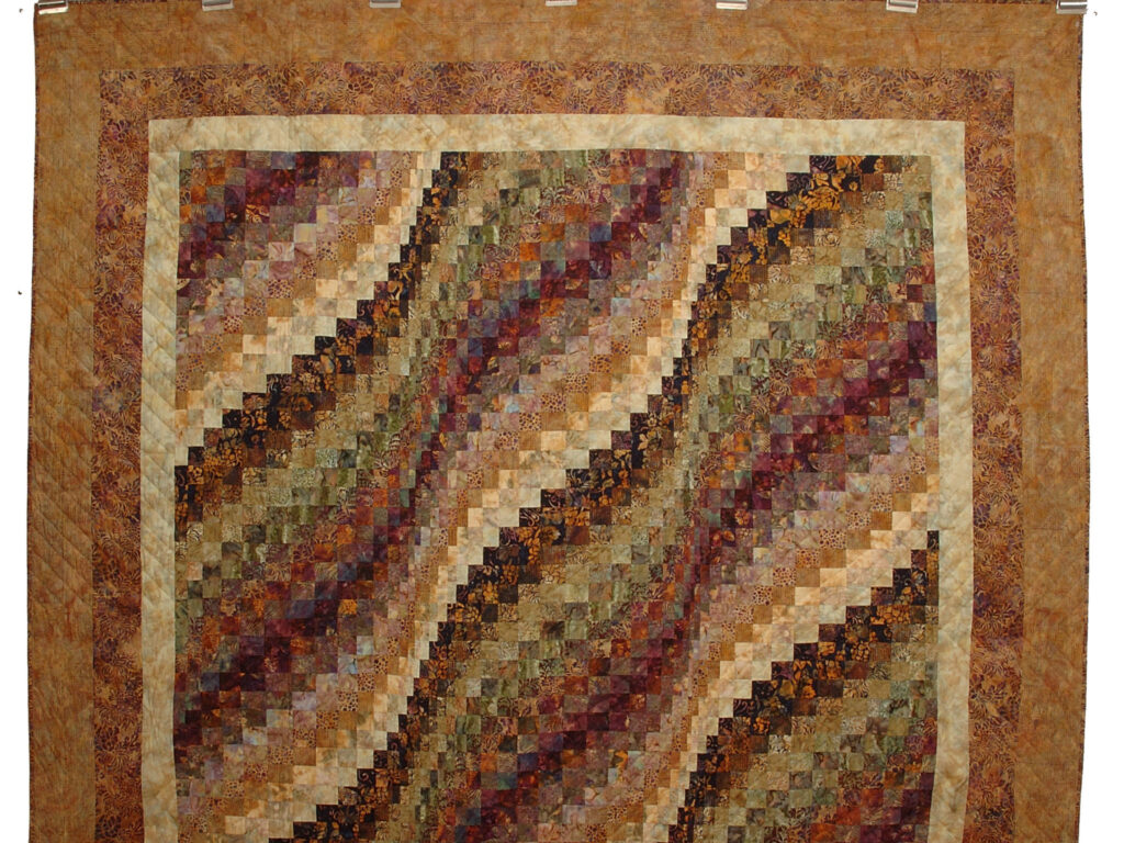Hand Painted Bargello Wave Quilt