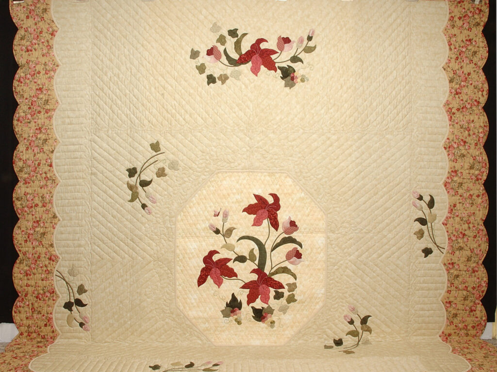King Rose Tan and Moss Petal Showcase Quilt