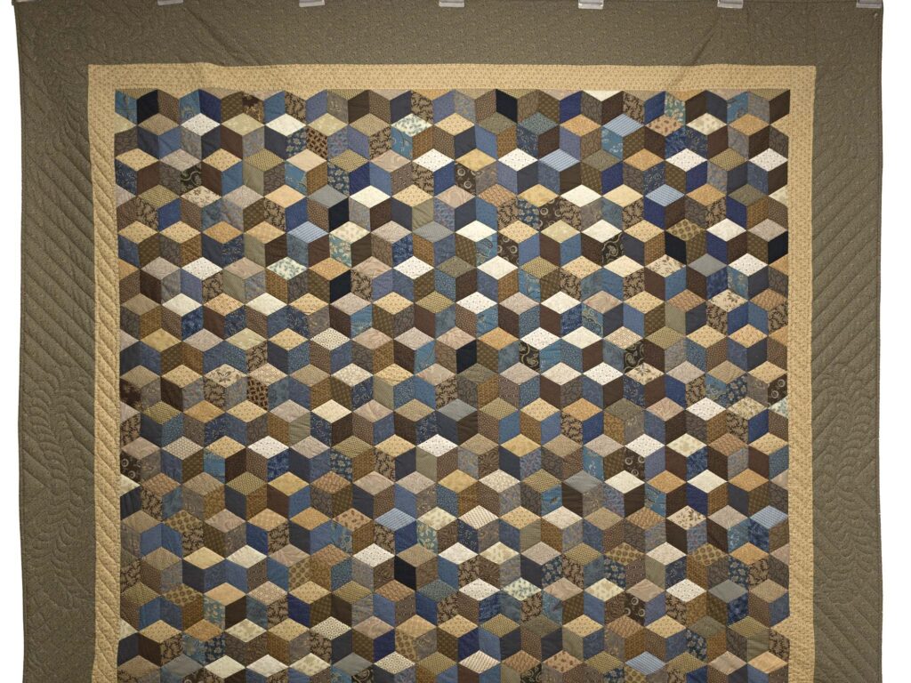 Civil War Colors Tumbling Blocks Quilt