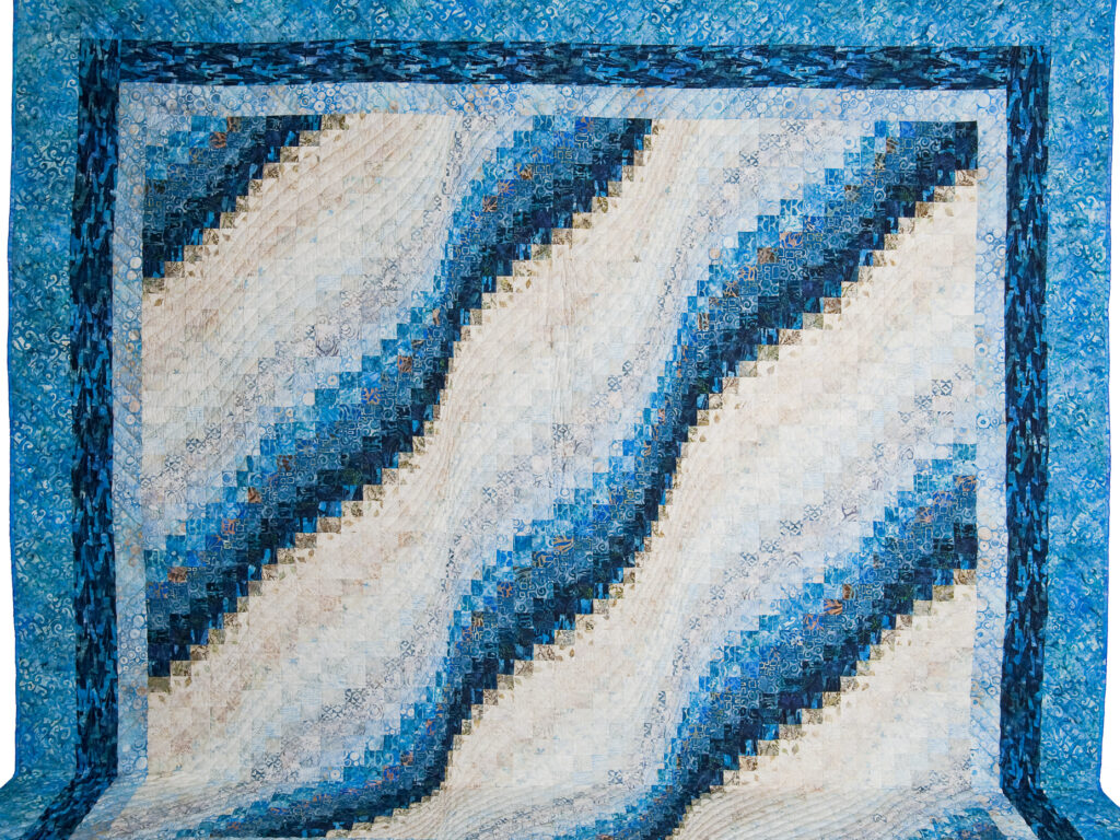 King Hand Painted Bargello Wave Quilt