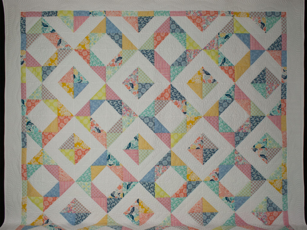 Feather Dance in Bright colors/whiteQueen Size bed