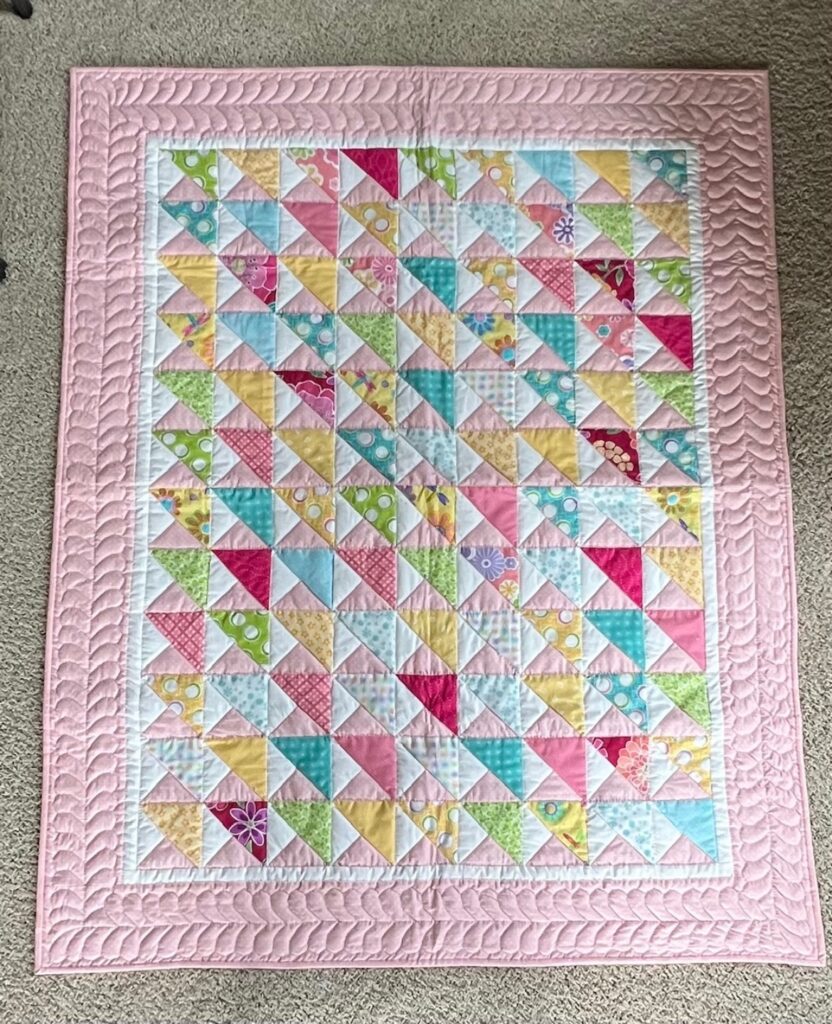 Clippings - Crib quilt for baby girl