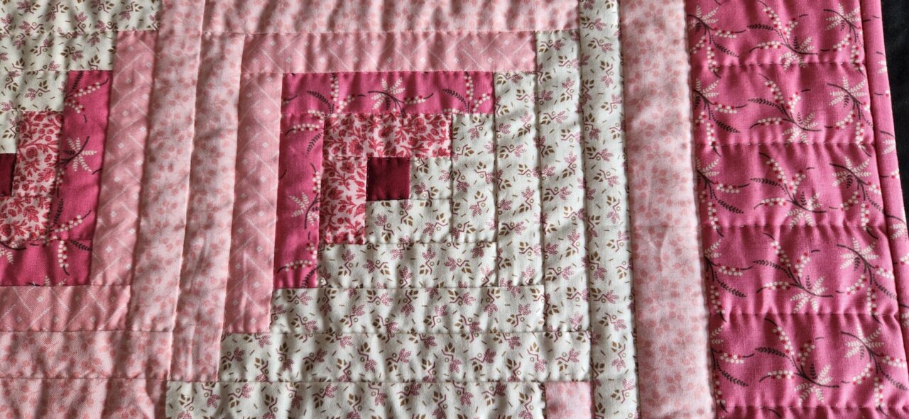 Princess Pink Log Cabin Crib Quilt - Image 3
