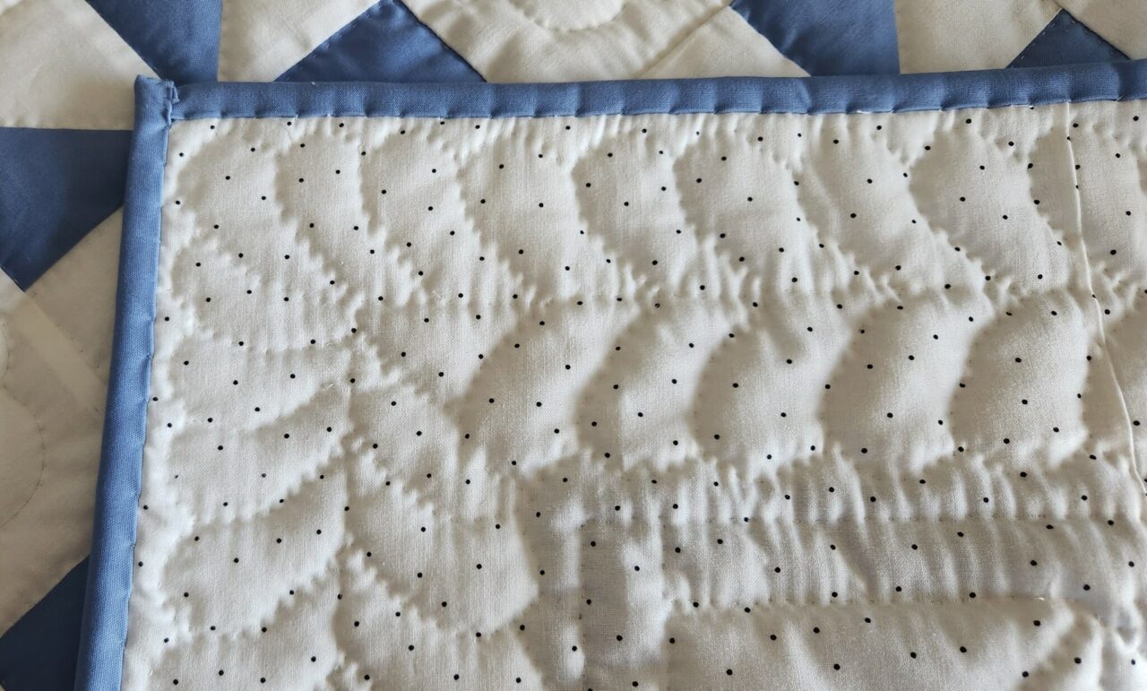 Blue and White Pinwheel Crib Quilt - Image 3