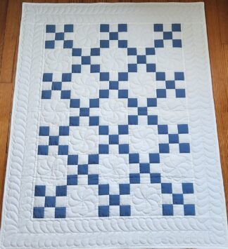 Blue and White Nine Patch Quilt