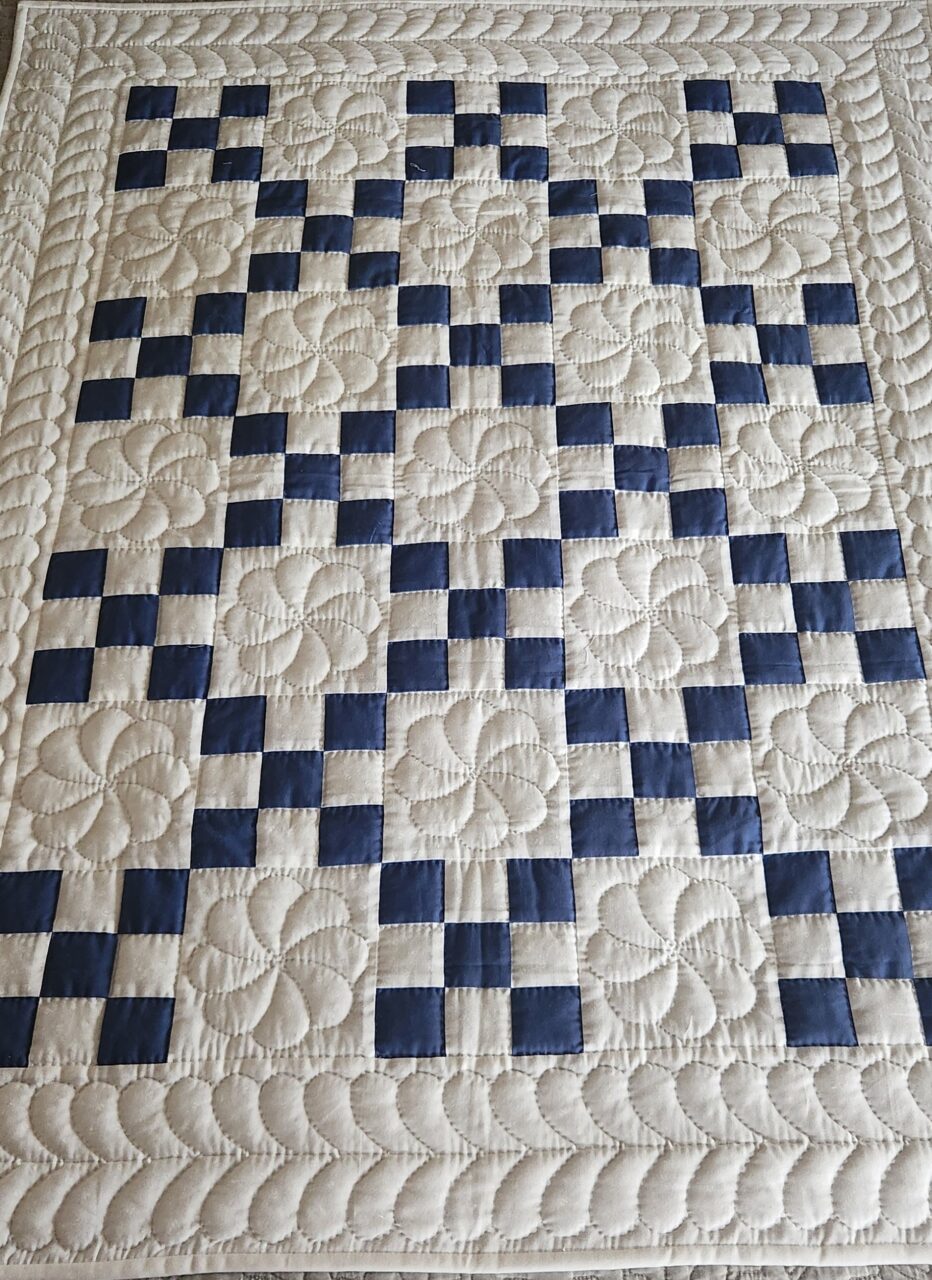 Blue and White Nine Patch Quilt