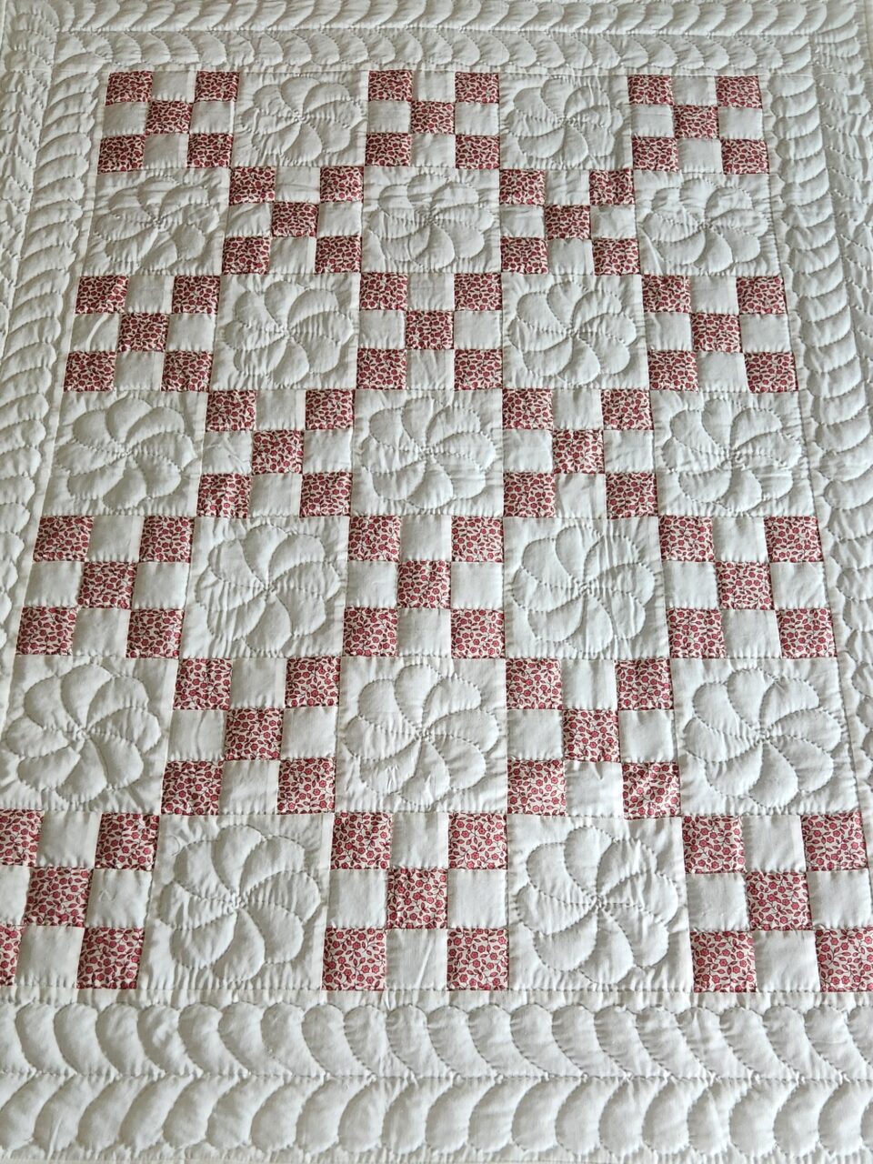 Pretty Pink Nine Patch Quilt