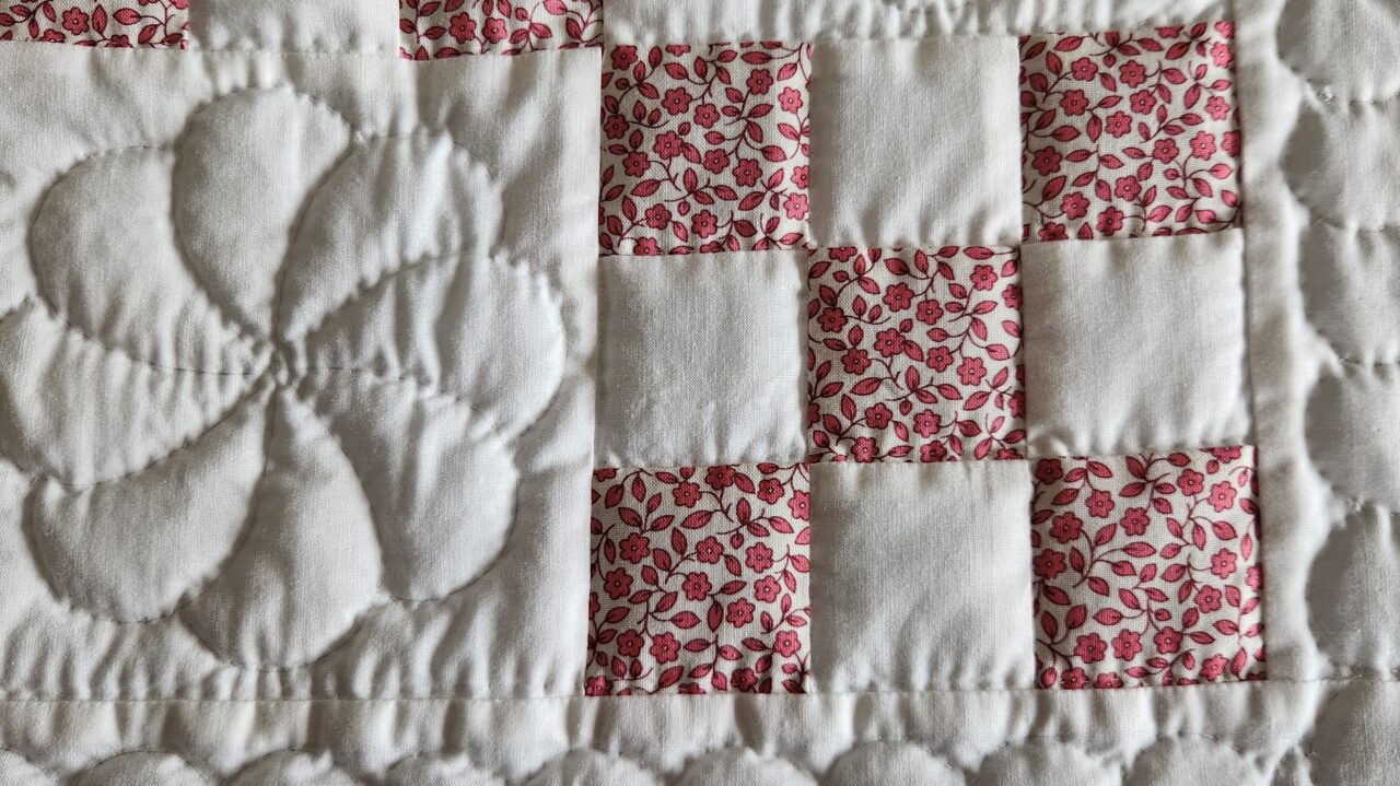 Pretty Pink Nine Patch Quilt - Image 3