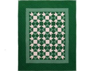 Indiana Amish Green and Cream Metathesis Quilt