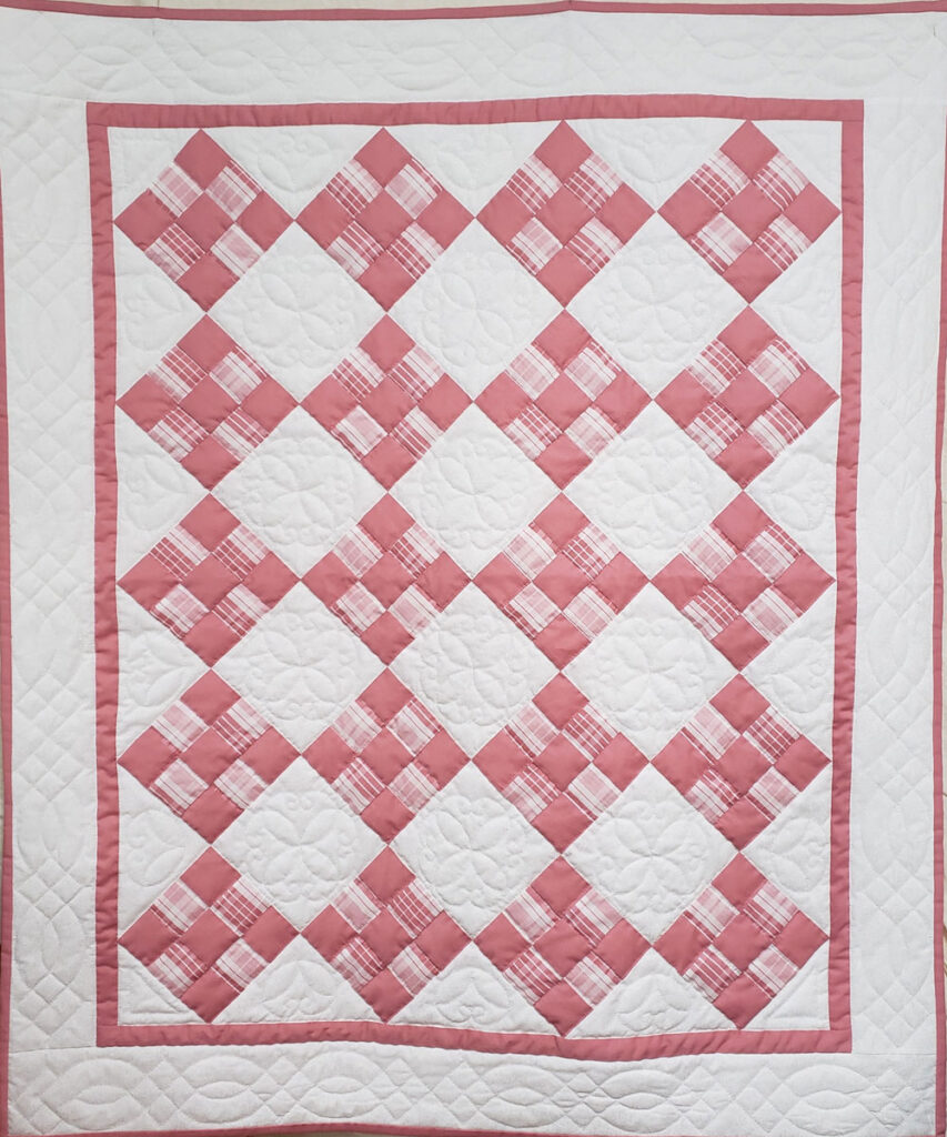 Dusty Rose, Plaid, and White Nine Patch
