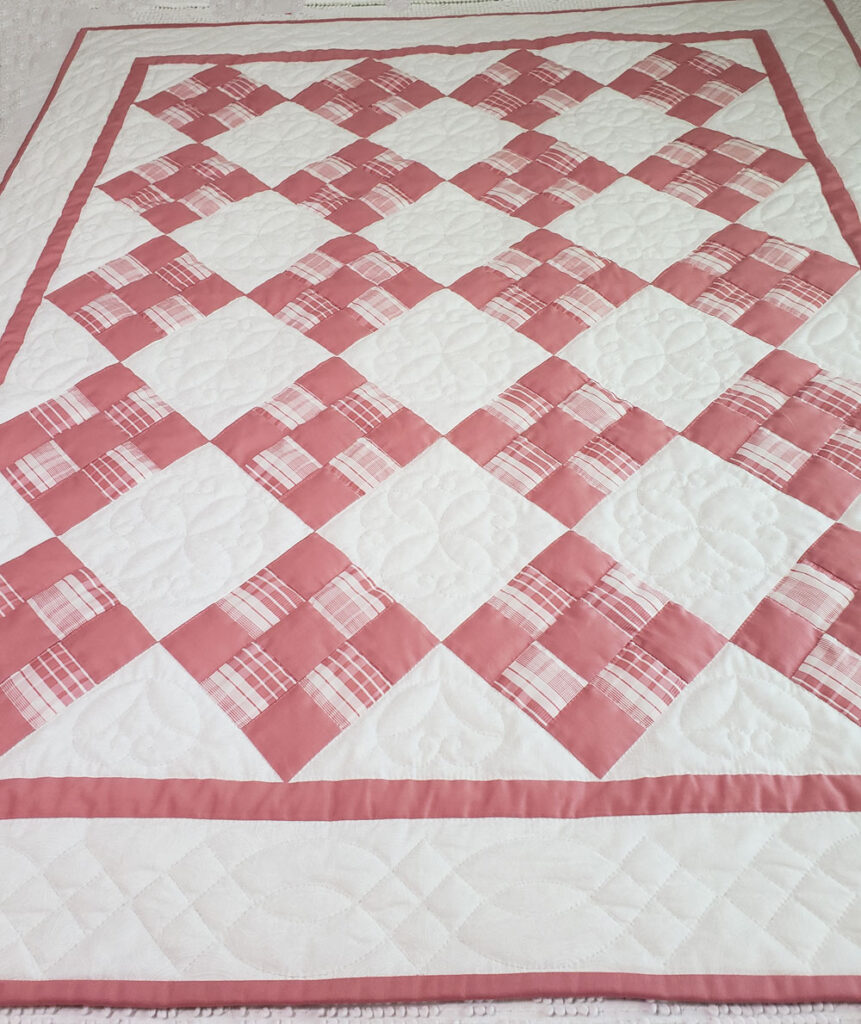 Dusty Rose, Plaid, and White Nine Patch - Image 3