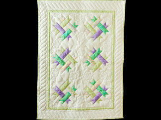 Green, Lavender and White Susan's Crib Quilt