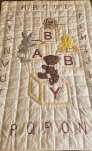 Baby Animals Embroidered Crib Quilt