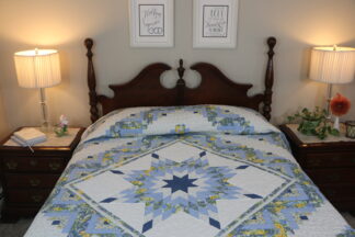 Blue Yellow Lone Star Log Cabin