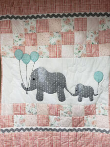 Pastel Peach Colors 'Mommy and Me' Baby Quilt