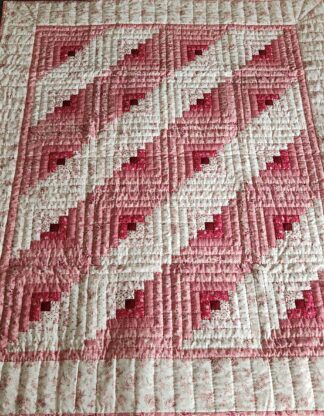 Princess Pink Log Cabin Crib Quilt