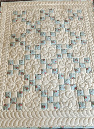 Cottage Garden Roses Nine Patch Quilt